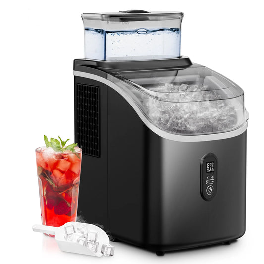 45Lbs/Day Portable Ice Cube Maker Machine Countertop, 2 Ways to Add Water, 14.17 in W, 14.76 in H