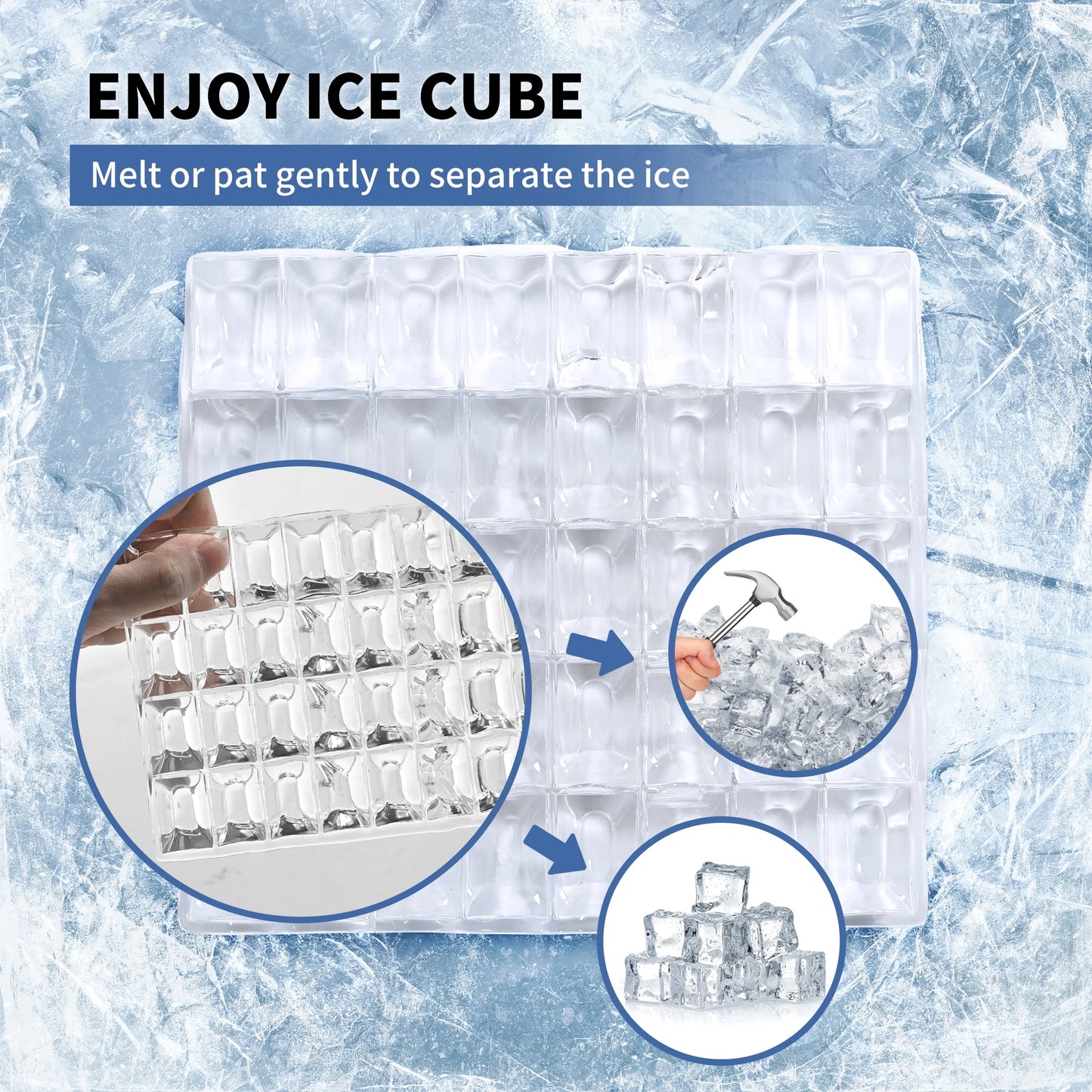 45Lbs/Day Portable Ice Cube Maker Machine Countertop, 2 Ways to Add Water, 14.17 in W, 14.76 in H