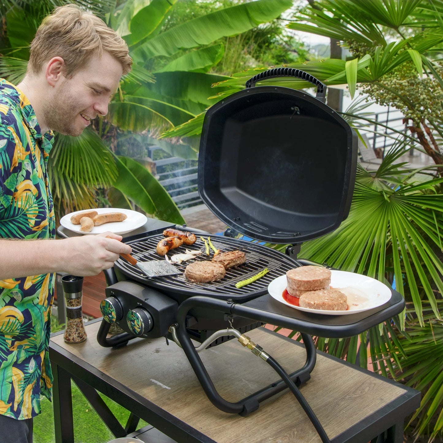 2 Burner 15,000 BTU Portable Propane Gas Grill