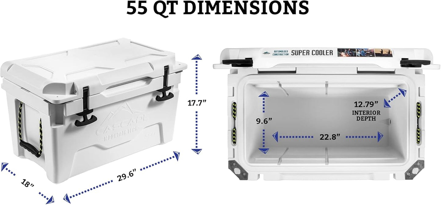 Rotomolded Cooler - Heavy Duty for Camping, Fishing, Tailgating, Barbeques, and Outdoor Activities