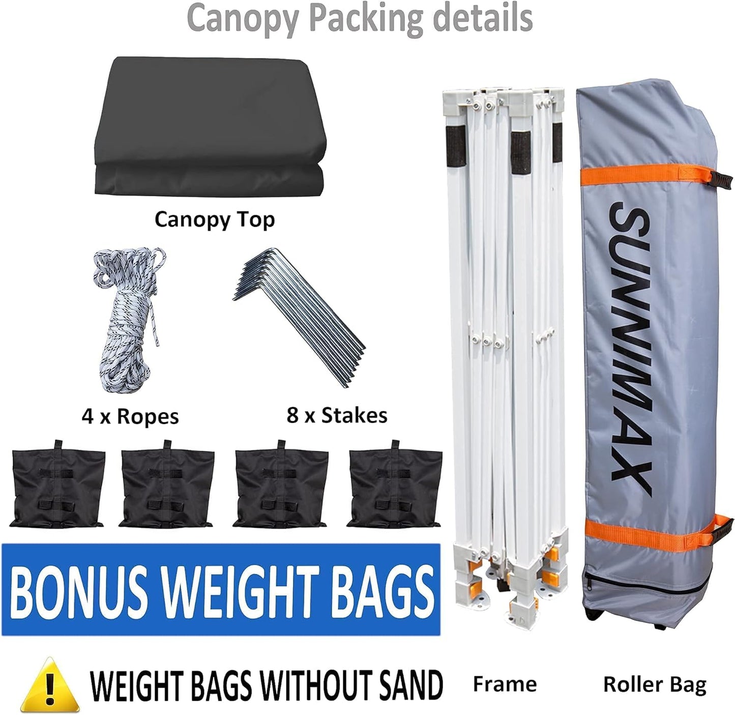 Canopy Tent,10X10 Pop up Canopy Tents for Parties,Portable Folding Tailgate Tent with Waterproof Roof, Roller Bag,Bonus 4 Sand Bags(10X10Ft,Dark Grey)