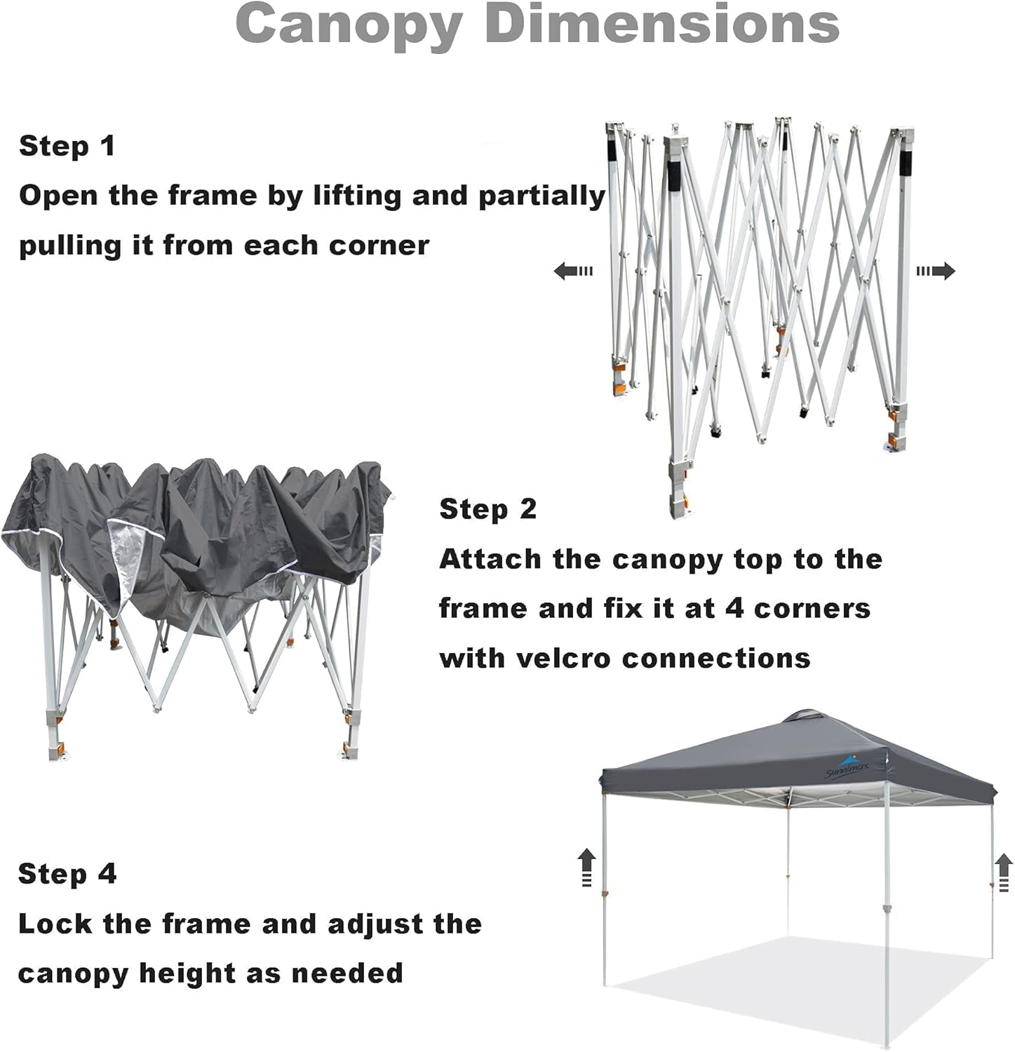 Canopy Tent,10X10 Pop up Canopy Tents for Parties,Portable Folding Tailgate Tent with Waterproof Roof, Roller Bag,Bonus 4 Sand Bags(10X10Ft,Dark Grey)