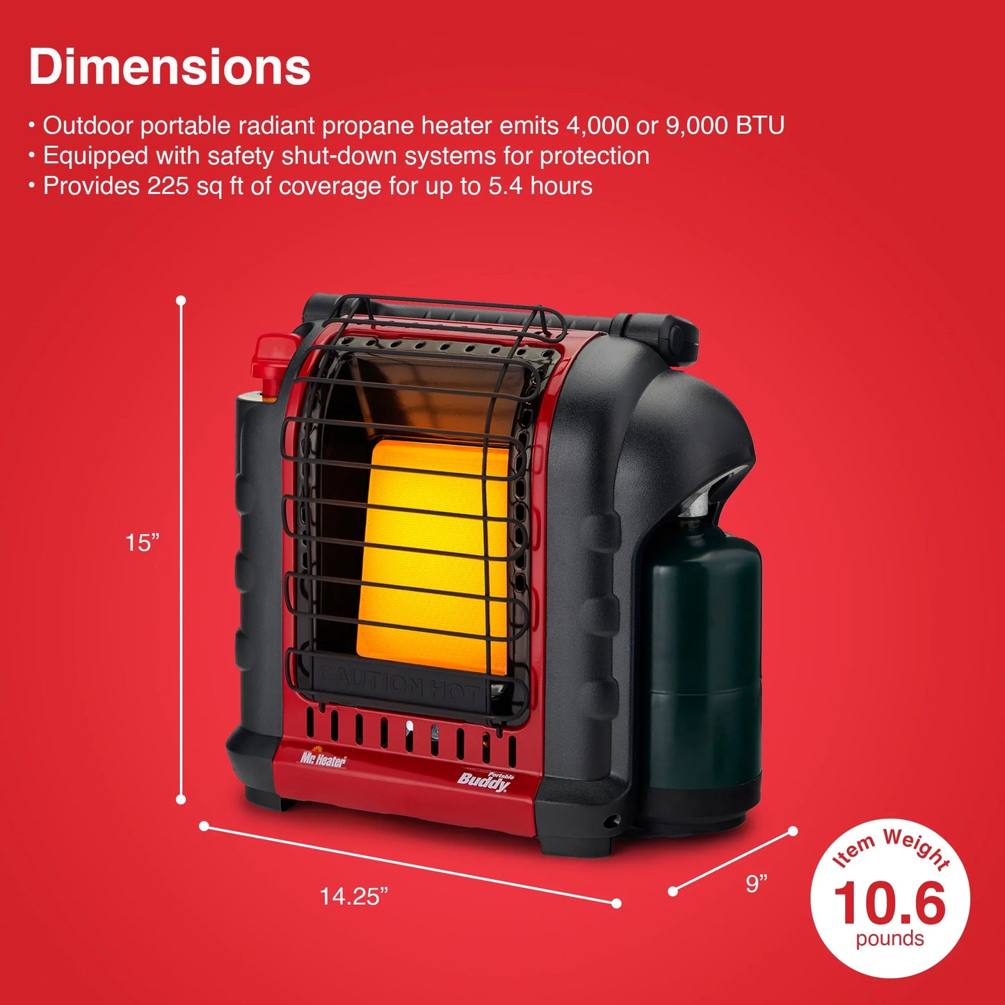 Brand Portable Buddy 9,000 BTU Outdoor Camping Liquid Propane Heater